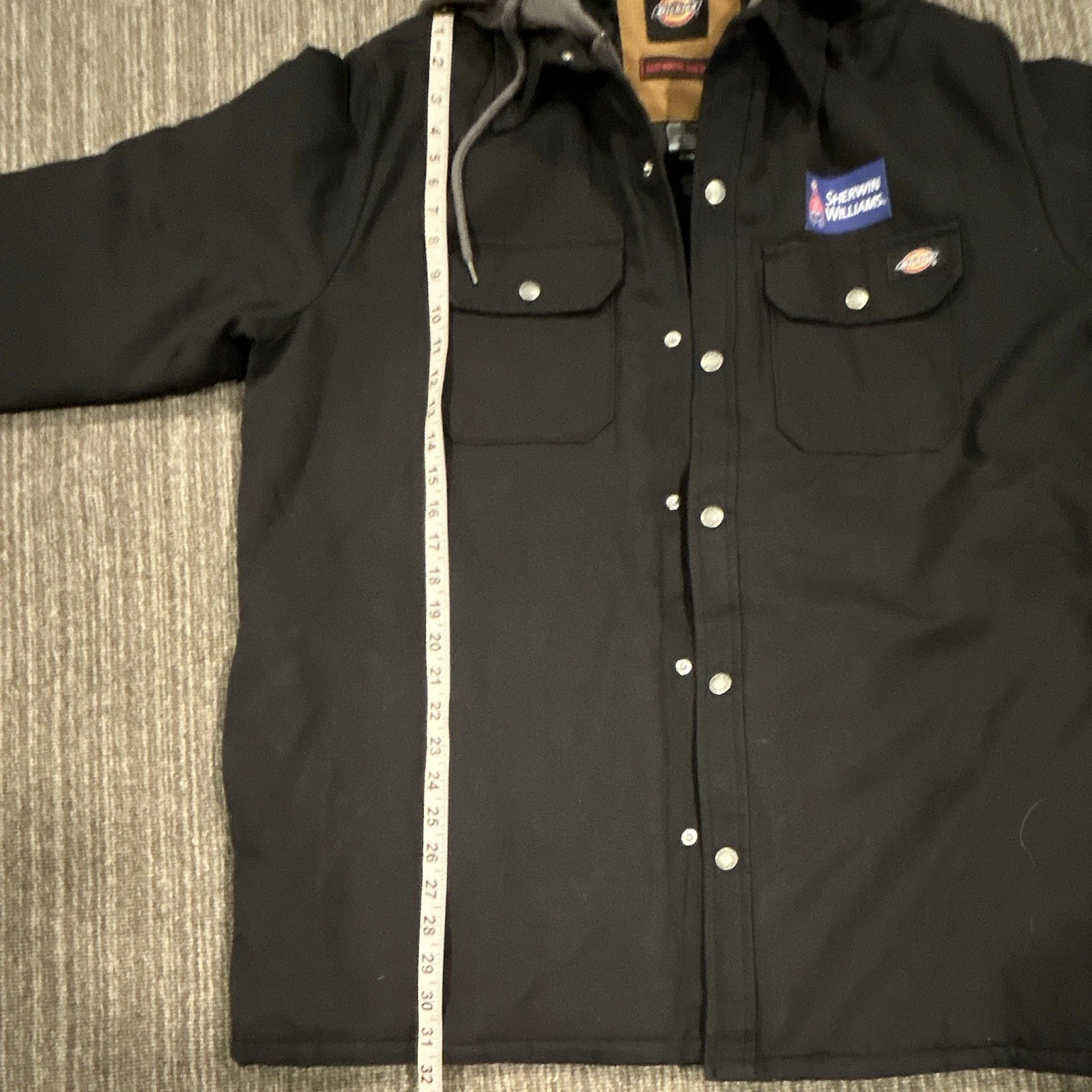 Dickies Hooded Duck Shirt Jacket Men's XL Black Lined DWR Relaxed Fit - product detail image 11