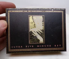 1920s Art Deco Cutex Five Minute Set EMPTY Tin Lady On Lid