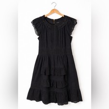 Marc By Marc Jacobs Black Lace-Trim Mini Dress Size 8 Great Condition Feminine
