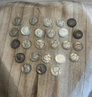Lot Of 25 Mercury Dimes 90% Silver Mixed Dates