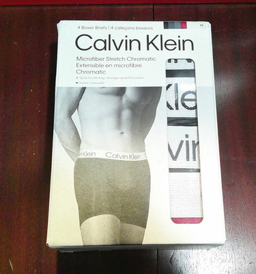 CALVIN KLEIN MENS  Microfiber Stretch CHROMATIC BOXER BRIEFS, 4 PACK, #U63
