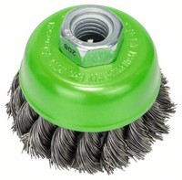 Bosch TopfbüRste, Edelstahl, Gezopfter Draht, 65 Mm, 0,35 Mm, 12500 U/Min, M14