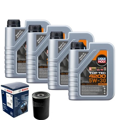 Motoröl 5W30 LIQUI MOLY Top Tec 4200 4L+BOSCH Ölfilter