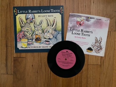 Little Rabbit's Loose Tooth by Lucy Bate- 1975 Vintage Paperback & Record