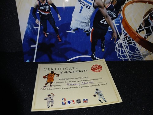 Anthony Edwards Autographed Signed 8x10 Photo COA Minnesota Timberwolves - Picture 2 of 2