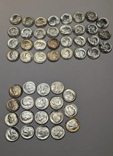 1951-1963 Ch/Gem BU Roosevelt Dime Roll P/D/S  Some Nicely Toned Couns,Nice Mix!