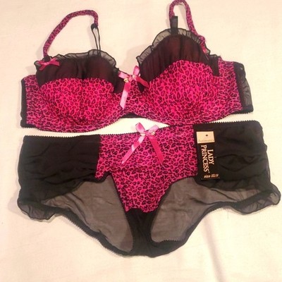 LADY PRINCESS Long Line Push-up Bra and Panty Set Plus Size 44D & 3X/10
