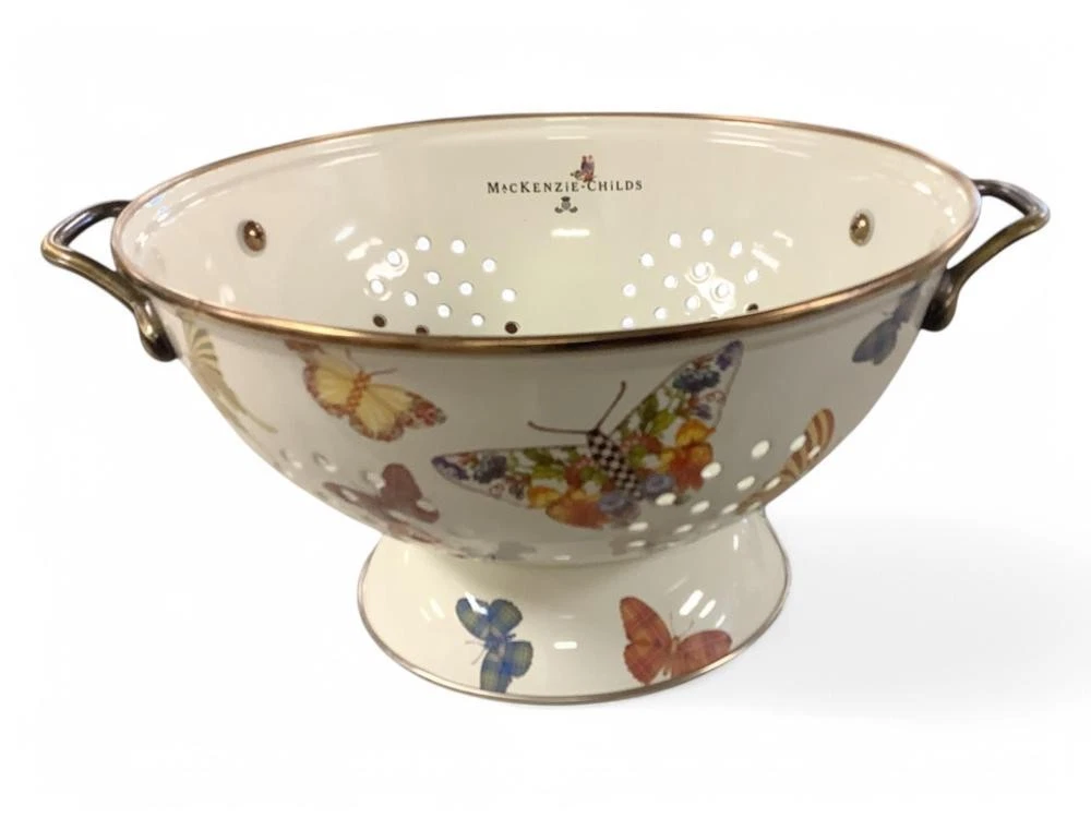 MacKenzie Childs Kitchen Butterfly Colander Rare New