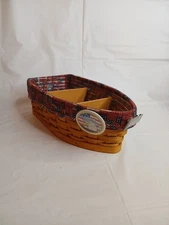 Longaberger 2002 Row Your Boat Basket Old Glory Liner Protector Dividers Flag  