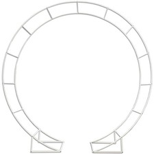 Metal Arch for Ceremony,6.5 Feet Double Round Backdrop Stand,Circle white