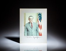 Ramsey Clark / Signed White House Photograph President Lyndon Johnson 1st 1968