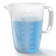 1 Gallon Measuring Pitcher - 134oz Plastic Cup for Lawn & Pool Chemicals