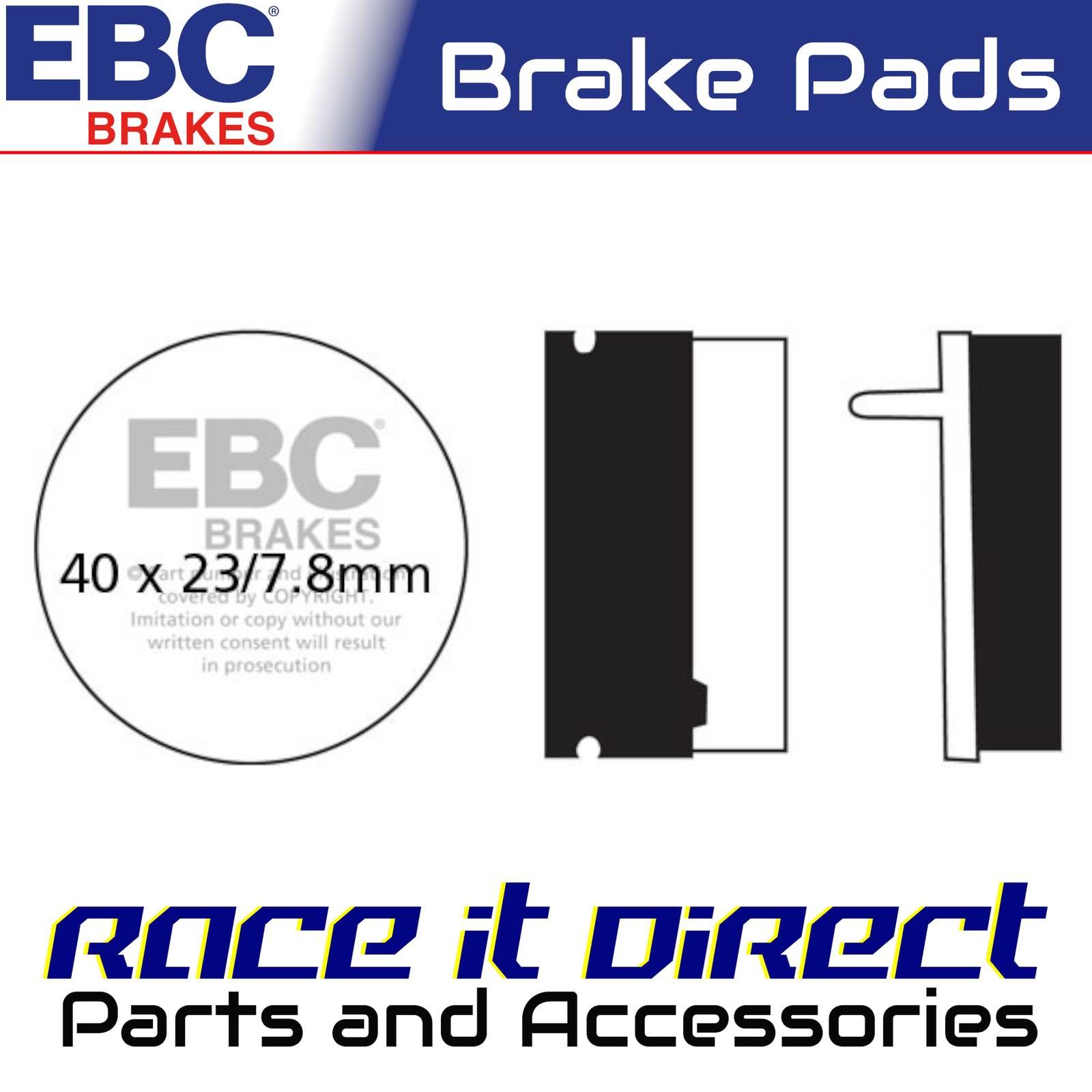 Brake Pads for YAMAHA YFS 200 BLASTER 1988-1996 Rear EBC