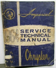 1964 Imperial Chrysler Service Technical Shop Manual Lebaron New Yorker 300 Orig