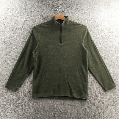 Eddie Bauer Sweater Womens M Green Cotton Blend Long Sleeve Mock Neck Casual
