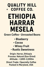 Green Coffee Beans 5 lbs – Ethiopia Harrar Mesela – Natural Process