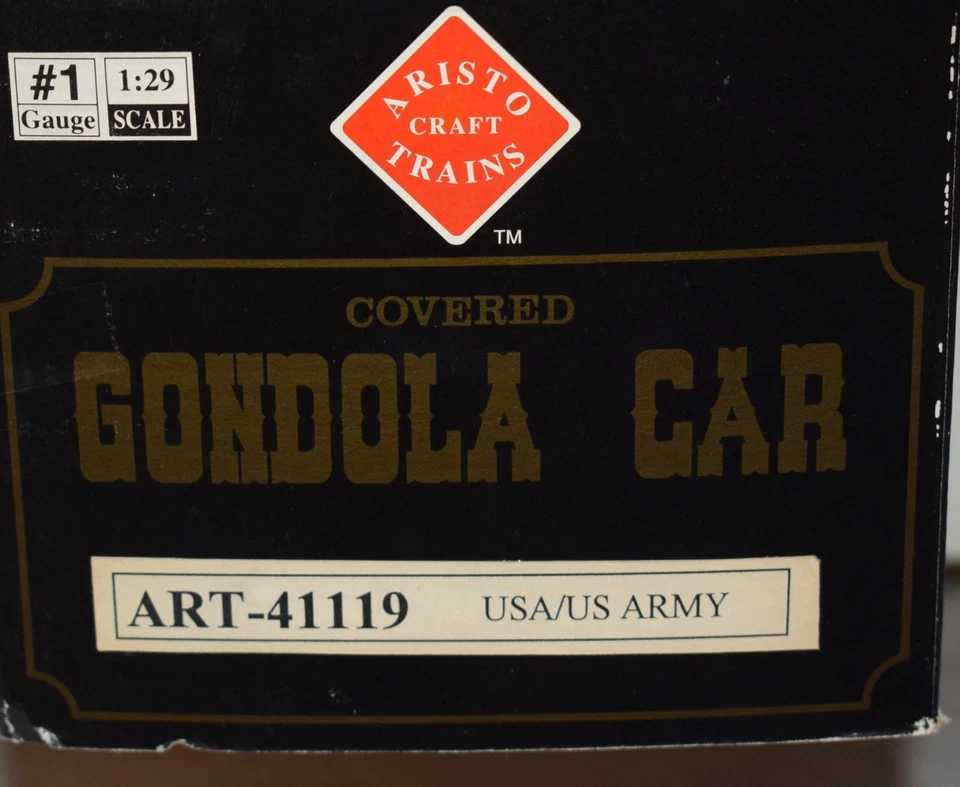 Aristocraft No. 41119 USA US Army Covered Gondola Car - NEW in Box - G Scale - Image 2 of 4