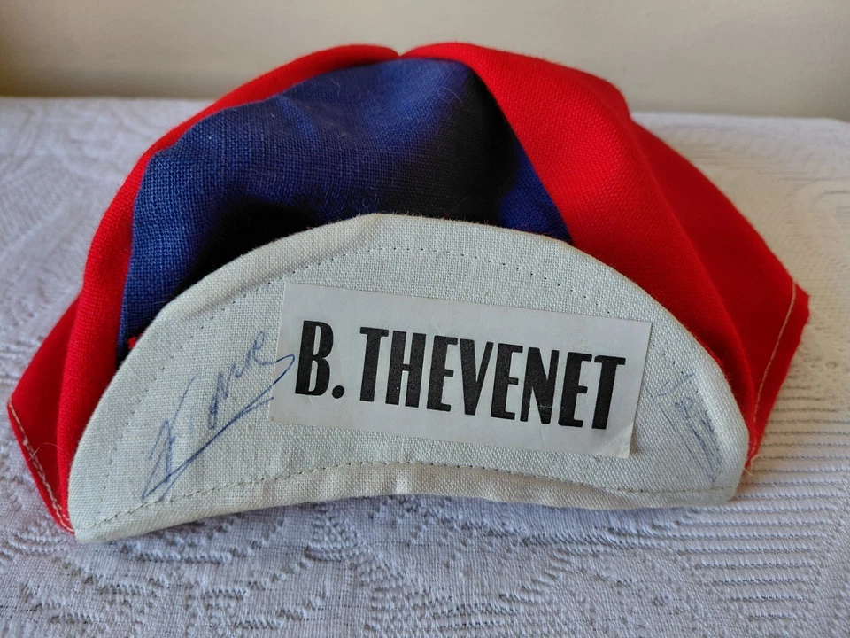 🚴 Ancienne casquette de cyclisme Bernard Thévenet dédicacée – années 70 / 80 - Photo 1/3