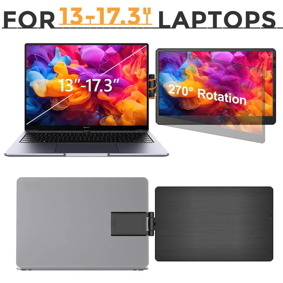 Naievear Portable Monitor 14.1inch FHD 1920 x 1080 External Monitor RRP £131 - Image 2 of 4