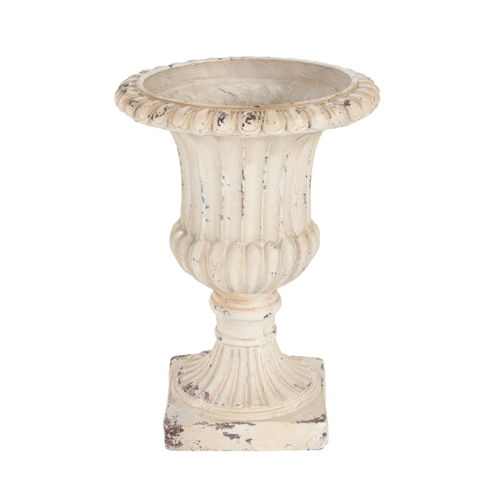 Urna de jardín MGO, blanca antigua, 19,25"" H, producto de caja única de óxido de magnesio Foto 3 de 4
