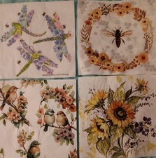 4 Individual Cocktail Napkins For Decoupage