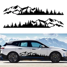 1 Pair 77.4'' Mountain Tree Forest Vinyl Decals for Car Body Door Side Auto M...