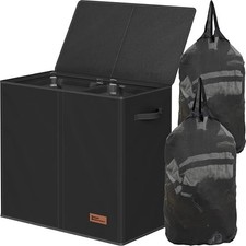 imple Houseware 110L Double Laundry Hamper with Lid, Handle and Removable Laundr