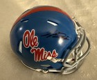 Giants Jaxson Dart Signed Mississippi Ole Miss Rebels Mini Helmet W/ Beckett Coa
