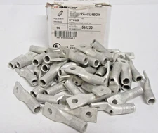 50 BURNDY YA4CLBOX Hylug Copper Compression Connector 1/4" Gray Copper AWG NEW