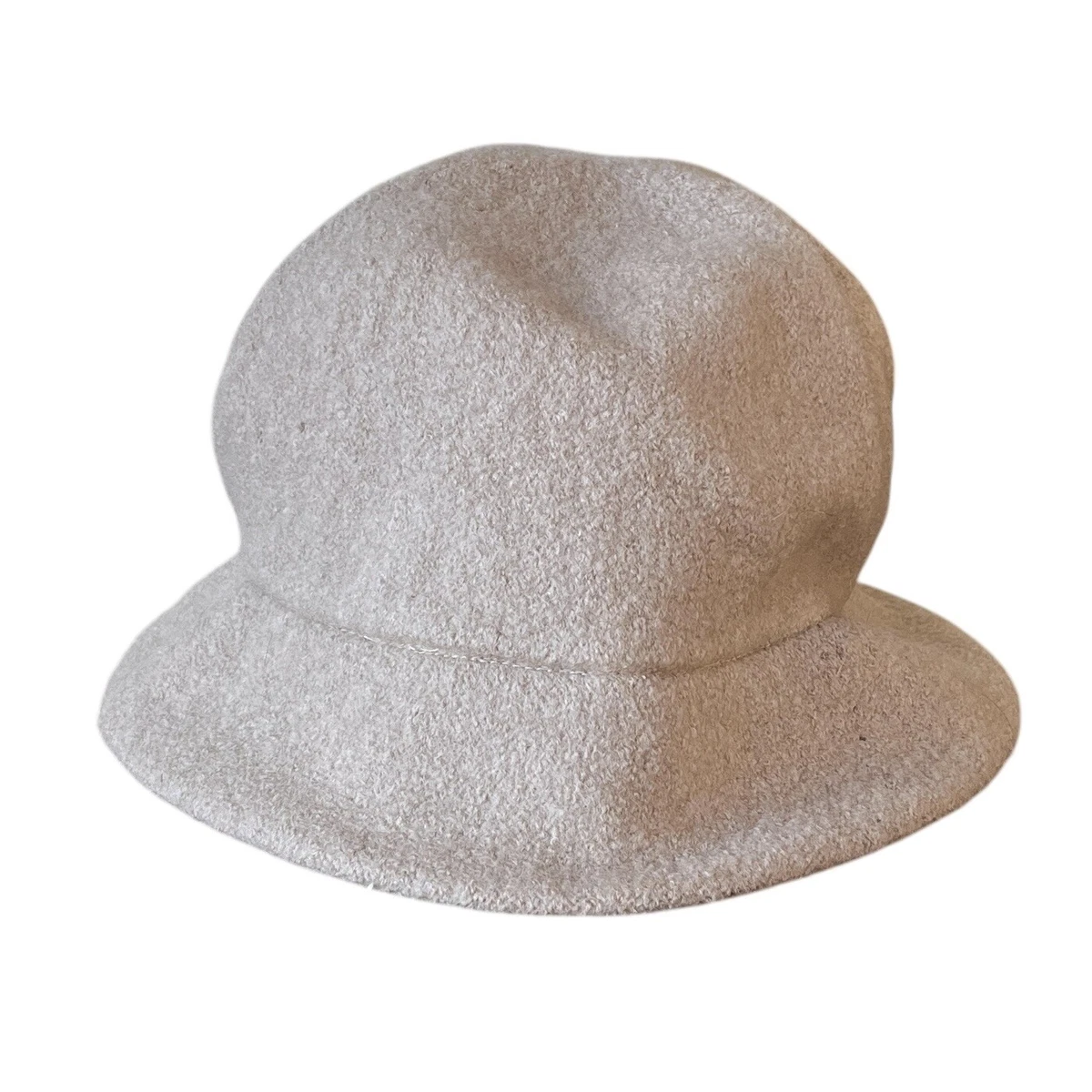 Betmar Vtg Cream 100% Wool Off Centered Fedora Hat, Ruched Satin Ribbon, OS Betmar One Size 100% Wool Hats for Women for sale | eBay main image 4