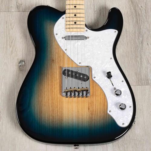 Guitarra G&L USA Limited Run ASAT Clásica Alnico Thinline, sin agujeros en F, azul Mako - Imagen 1 de 11