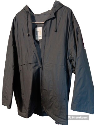 Misty Harbor Black Jacket Rain Coat Hood New