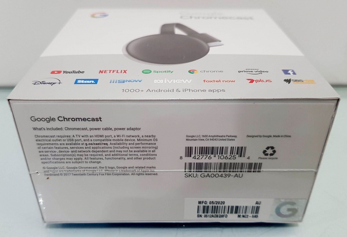Google Chromecast 3rd Generation HDMI Digital Media Video Sorry