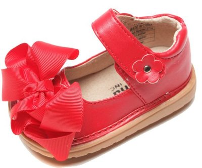 MOOSHU Trainers Squeaker Shoes NEW Red Mary Jane Sz 3-8 Squeaky
