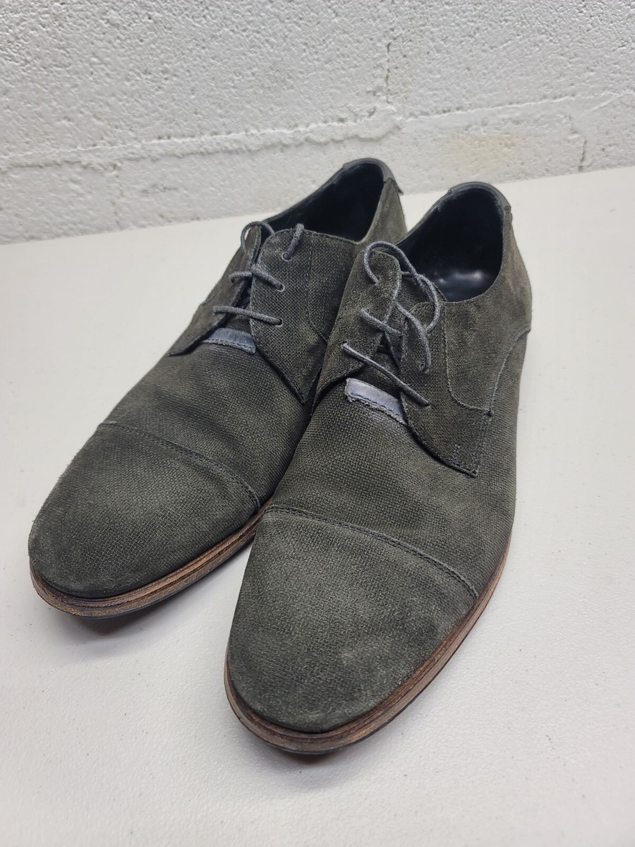 John Varvatos Suede Leather Ago Mezzagoma Oxford Men\'s 10.5 Gray Shoes 7253 JOHN VARVATOS gray suede leather derby shoes | Mercari main image 3