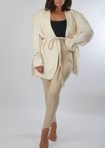 TIBI Nude Beige Stirrup Trousers High 