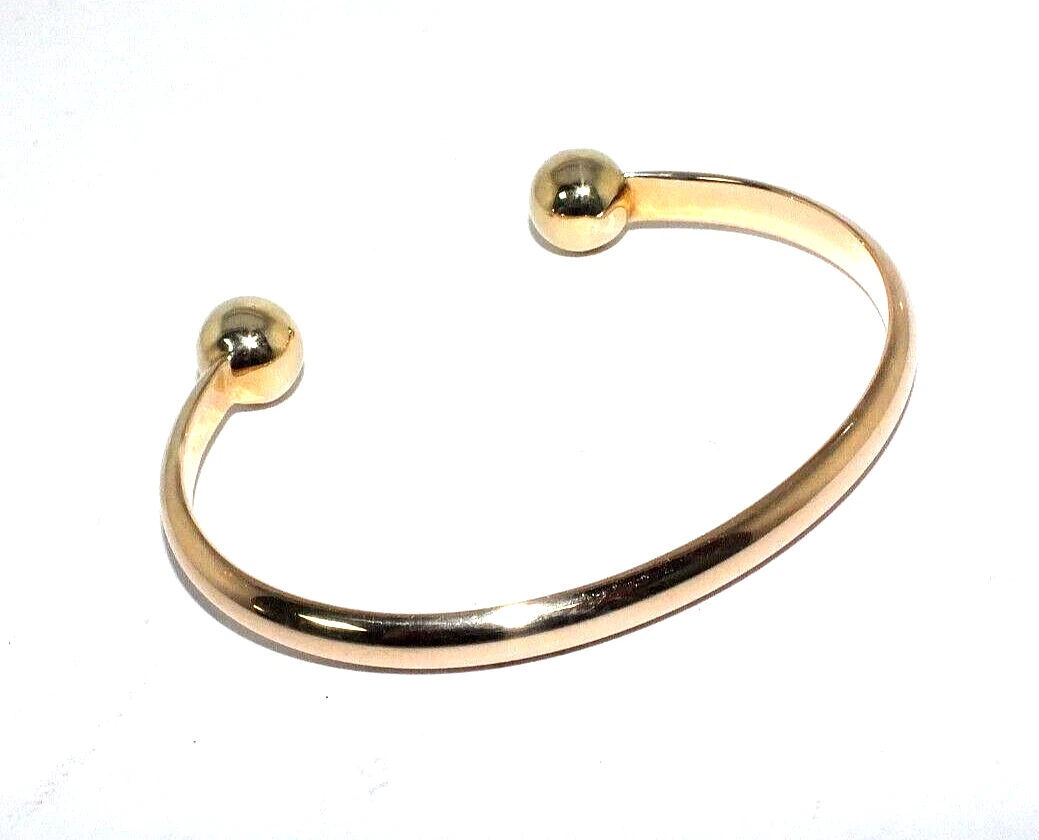 Unisex Gent s Ladies 9ct 9 carat yellow gold solid torque bangle