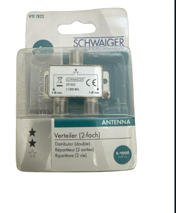 Thumbnail - Schwaiger Verteiler Vtf 7824 (4-fach), 1 In, 4 Out, ✅ (neu Ovp)