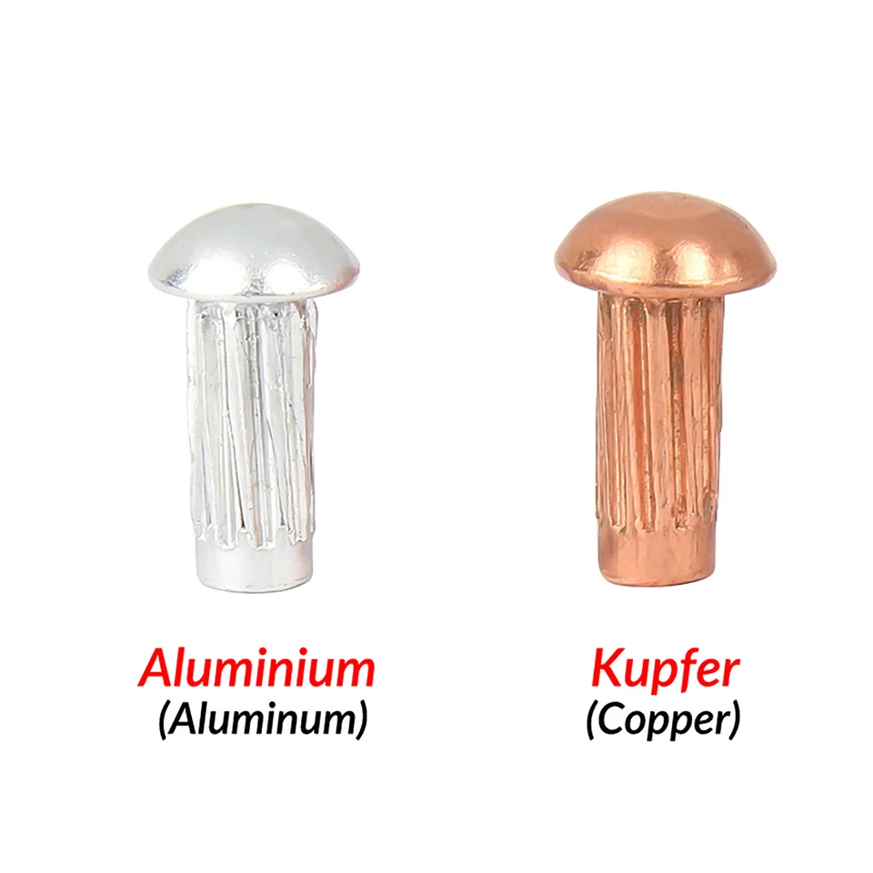 Rivetti martello testa tonda alluminio/rame massiccio M2 M2,5 M3 M4 - Immagine 2 di 4