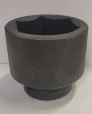 PROTO 70 mm 6-Point Impact Socket, Standard Length, 1" Drive  10070m 70mm