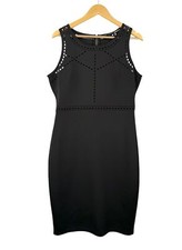 Guess classic scuba dress black cut out detail work office 90s sz 14