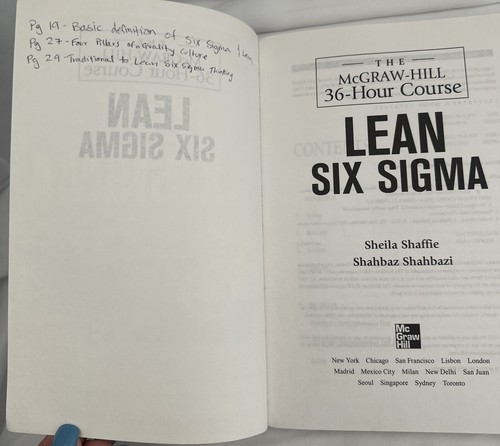 Lean Six Sigma Book The McGraw-Hill 36 Hour Course McGraw-Hill 36-Hour C GOOD - Foto 6 di 7