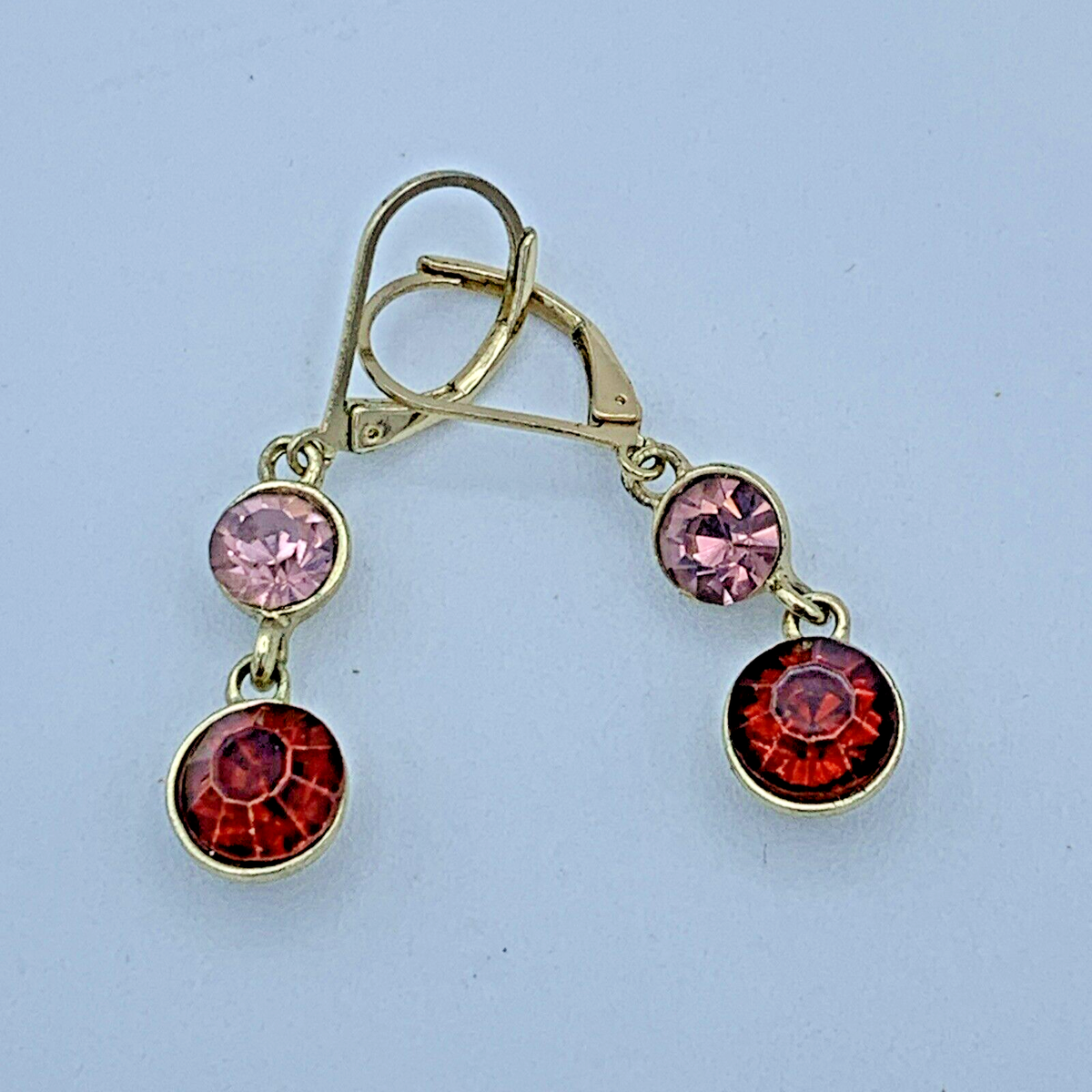 Napier Gold Tone Crystal Drop Earrings 1455