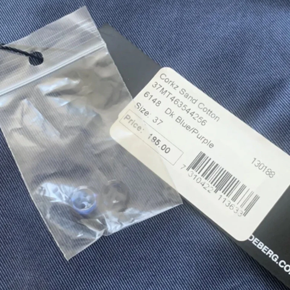 Camisa de vestir J Lindeberg Corkz arena azul oscuro púrpura con botones talla 37/14,5 Foto 3 de 4