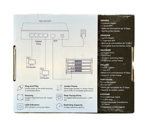 TRENDnet TEG-S51SFP 4-Port Gigabit Switch with SFP Slot NEW - Picture 5 of 6