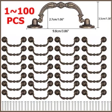 1-100PCS 3" Antique Bronze Cabinet Handle Vintage Drop Bail Dresser Drawer Pull