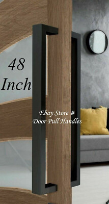 48 inch Entry Door Pull Handle Black Entrance Modern Square Long stainless steel