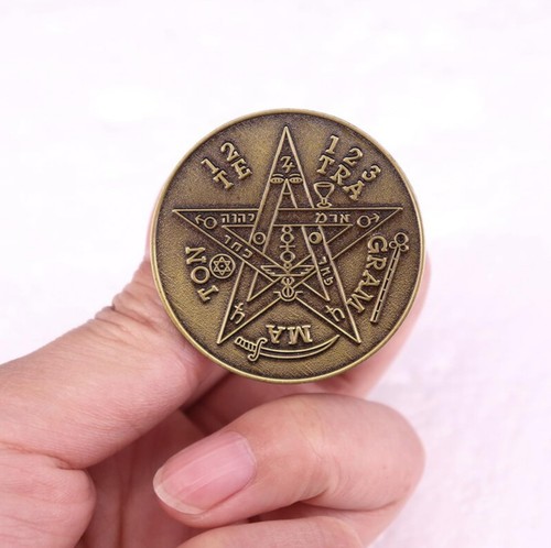 Tetragrammaton Pentagram Talisman Esoteric Pentacle Symbol God Israel Yodh Pin - Picture 3 of 5