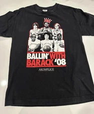 Rare Ballin’ w Barack 2008 VTG Akomplice Basketball Tee Size M Kanye Jay Z Y2K