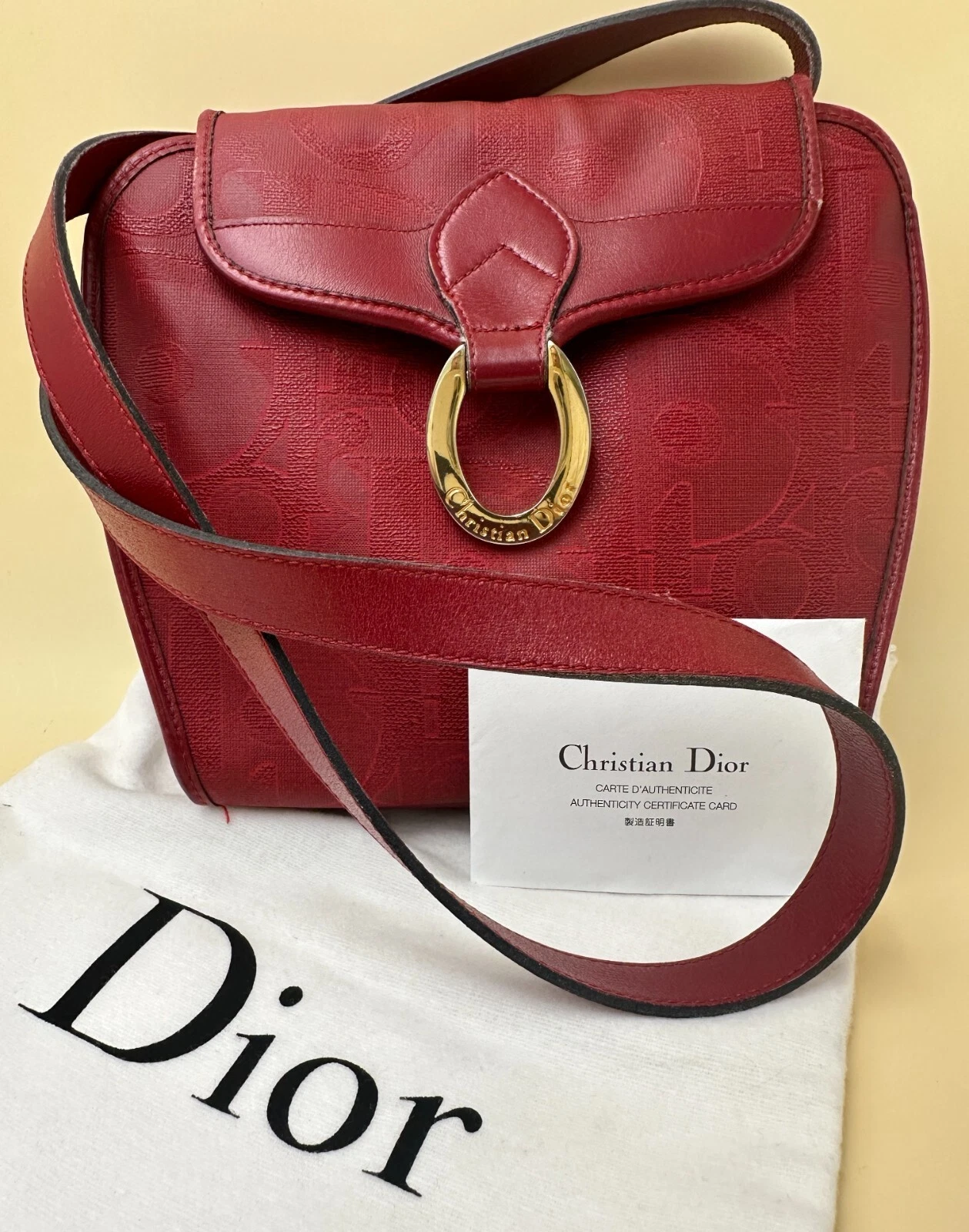Sac à main en cuir LOGO CHRISTIAN DIOR vintage